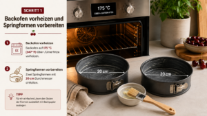 Backofen auf 175 °C (347 °F) Ober-/Unterhitze vorheizen und zwei Springformen mit 20 cm Durchmesser einfetten.
